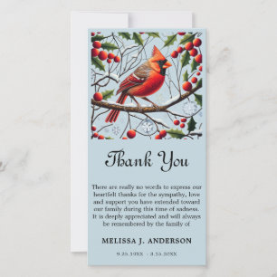 Remerciements Cardinal Funeral Memorial Sympathy Carte de remerc