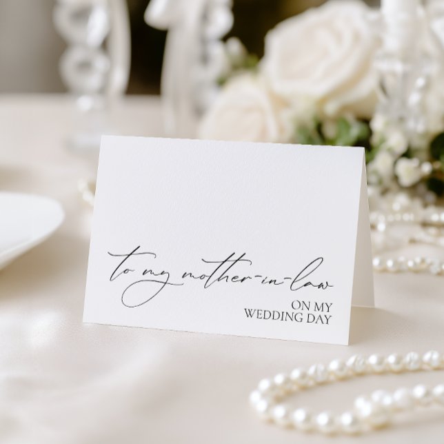 Remerciements Carte "À ma belle-mère le jour de mon mariage" (To My Mother-In-Law On My Wedding Day" Card)