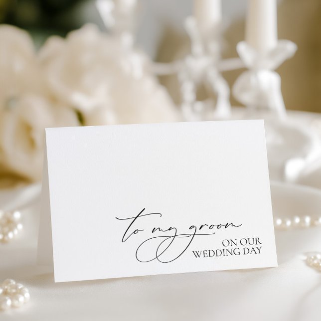 Remerciements Carte "À Ma Salle Le Jour De Mon Mariage" (To My Groom On My Wedding Day" Card)