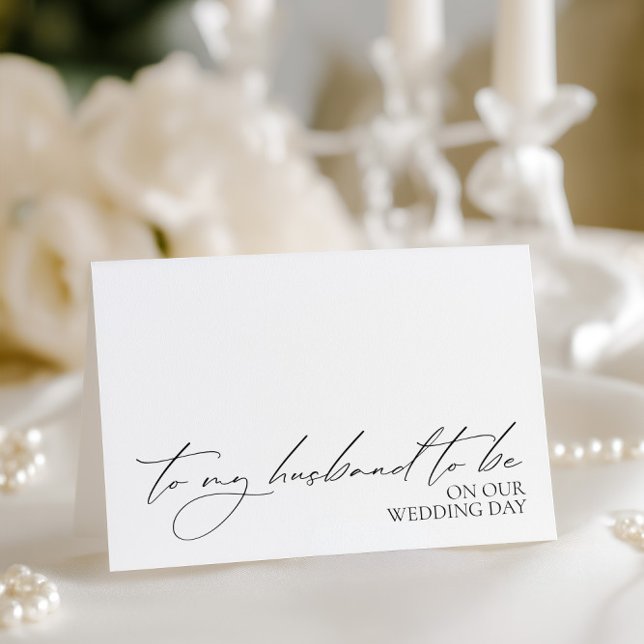 Remerciements Carte "À mon mari pour être le jour de mon mariage (To My Husband to be On My Wedding Day" Card)