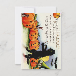 Remerciements Carte à plat de remerciement de chat de Halloween 
