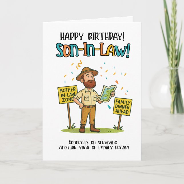 Remerciements Carte Amusante de gendre - Carte de survie pour dî (Devant)