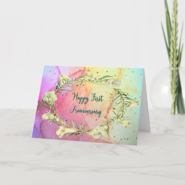 Remerciements Carte Anniversaire pour le premier anniversaire de (Devant)