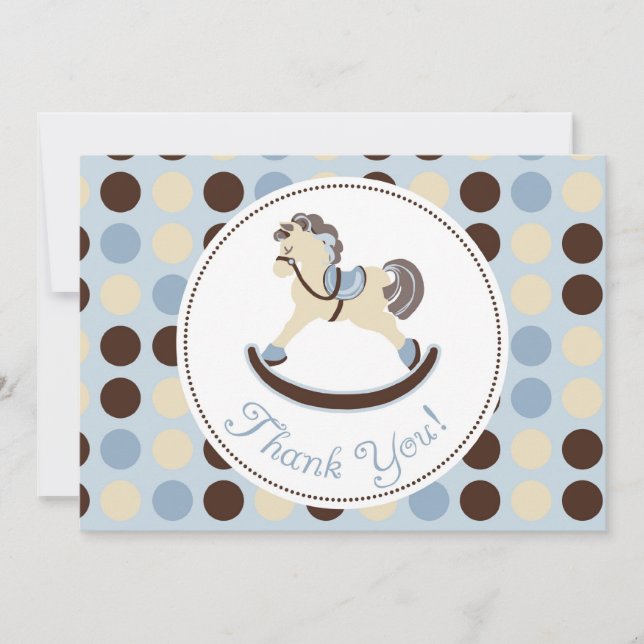 Remerciements Carte C2 du garçon TY de cheval de basculage (Devant)