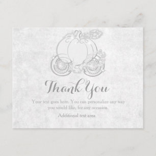 Remerciements Carte Carrosse Royal Blanc de Cendrillon
