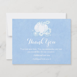 Remerciements Carte Carrosse Royal Bleu de Cendrillon