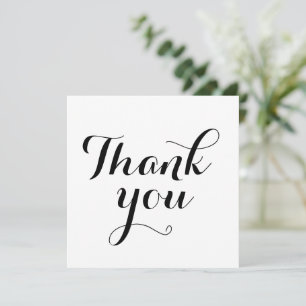 Remerciements Carte chic et élégante de calligraphie noire de re