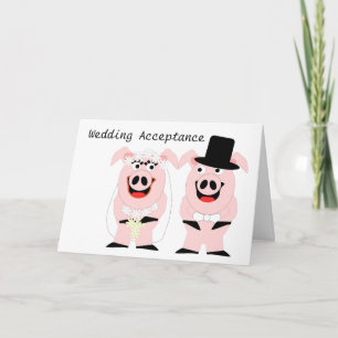 Remerciements Carte d'acceptation Mariage de porcs