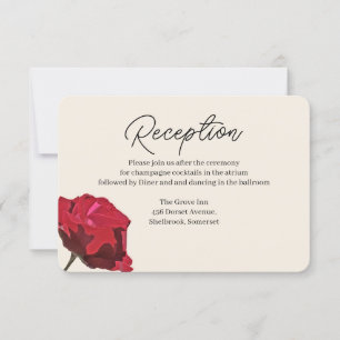 Remerciements Carte d'accueil romantique de mariage rose rouge