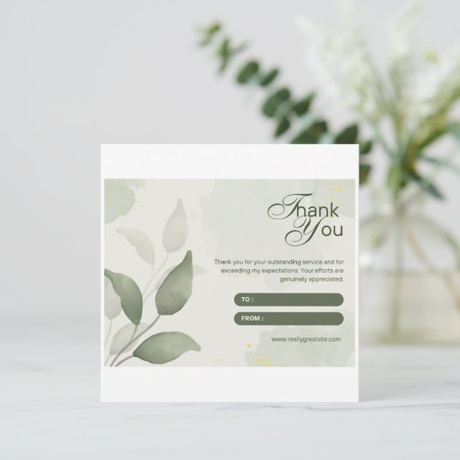 Remerciements carte d'achat de thanku (Debout devant)