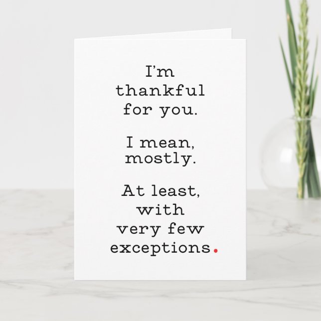 Remerciements Carte d'action de grâces amusante (Devant)