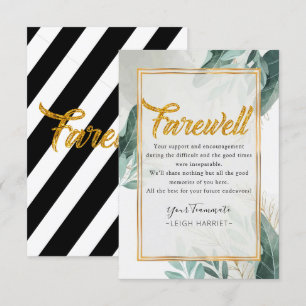 Remerciements Carte d'adieu au collègue de travail Greenery