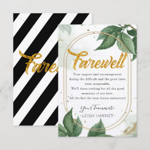 Remerciements Carte d'adieu de collègue d'Adieu moderne