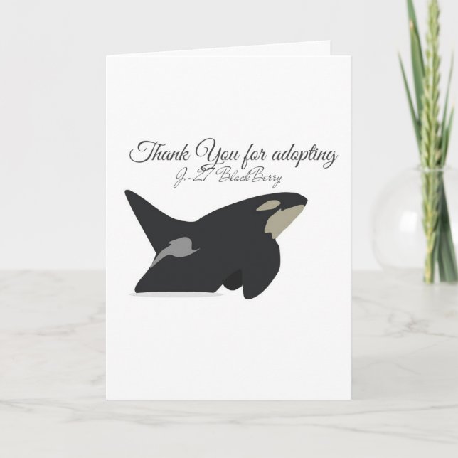 Remerciements Carte d'adoption de J-27 Blackberry (Devant)