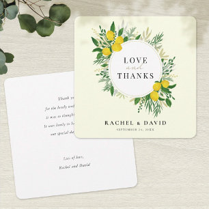 Remerciements Carte d'amour et de remerciement Mariage au citron