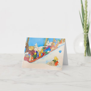 Remerciements Carte d'animaux de luge de vacances