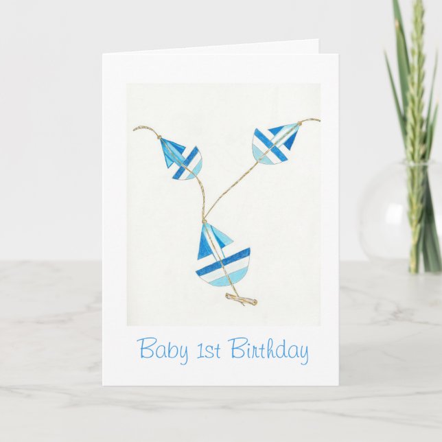 Remerciements Carte d'anniversaire 1 an de bébé (Devant)