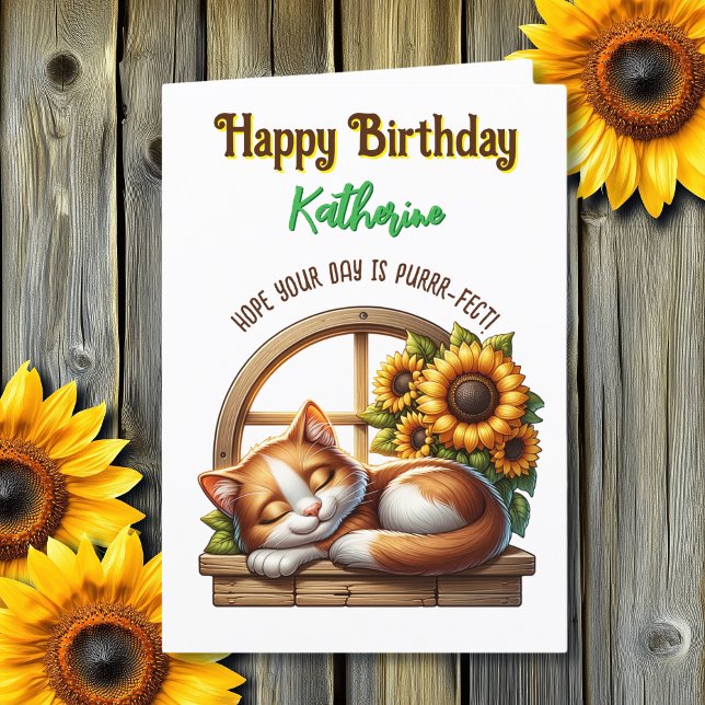 Remerciements Carte d'anniversaire à thème Chat | Recherche de m (Créateur téléchargé)