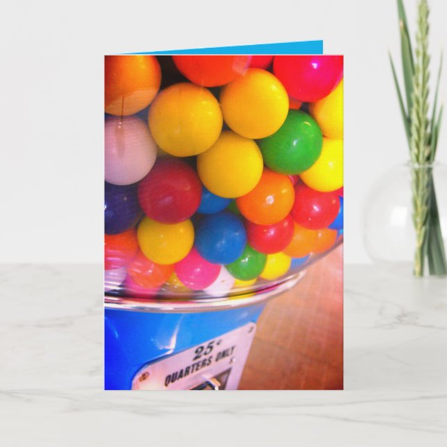 Remerciements Carte d'anniversaire Boules de Bubble Gum (Devant)