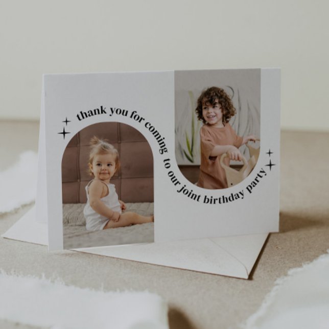 Remerciements Carte d'anniversaire commune avec photo de Double  (Créateur téléchargé)