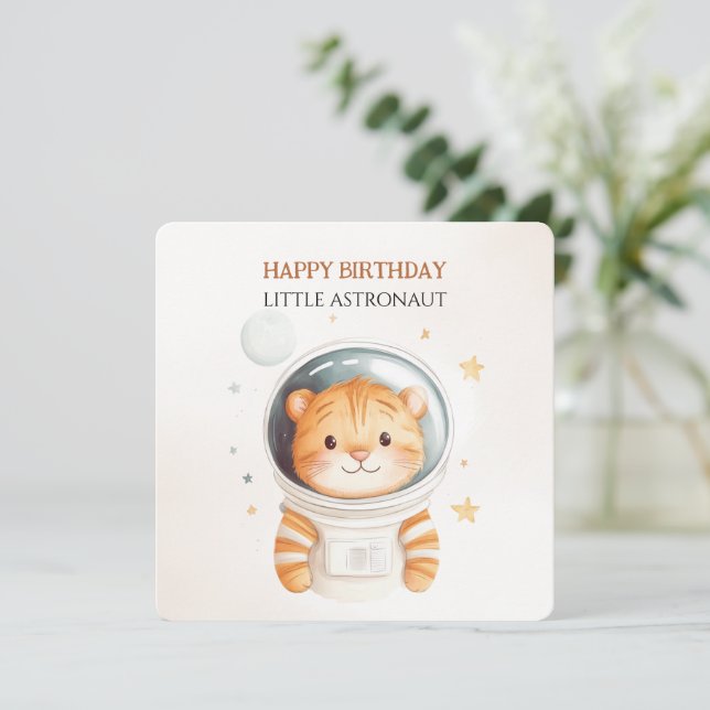 Remerciements Carte d'anniversaire d'astronaute sur le thème de  (Debout devant)