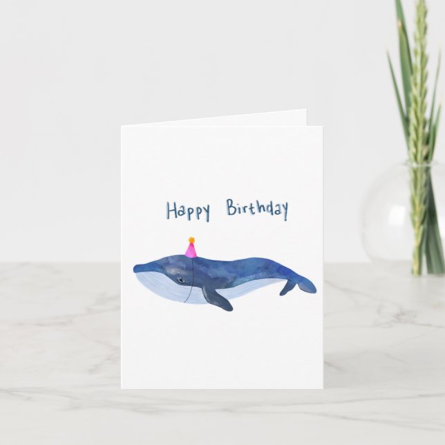 Remerciements Carte d'anniversaire de baleine (Devant)