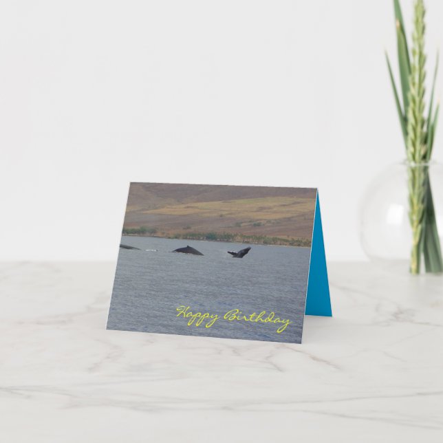 Remerciements Carte d'anniversaire de baleines à bosse (Devant)