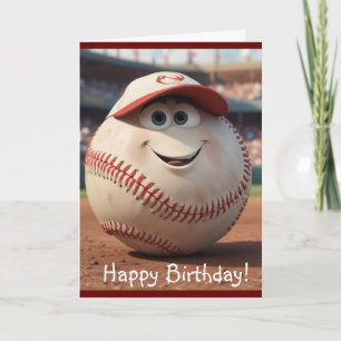 Remerciements Carte d'anniversaire de baseball dessin animé