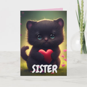 REMERCIEMENTS CARTE D'ANNIVERSAIRE DE CHAT DE LA SOEUR NOIRE CUT