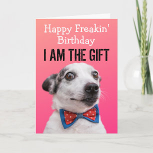 Remerciements Carte d'anniversaire de chien drôle personnalisée
