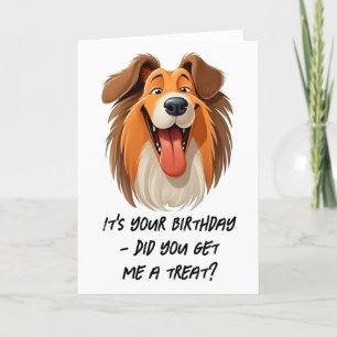 Remerciements Carte d'anniversaire de Collie Dog