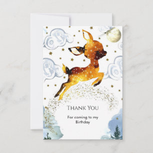 Remerciements Carte d'anniversaire de faon de cerf enchanté