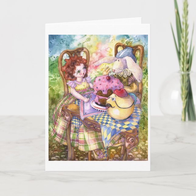 Remerciements carte d'anniversaire de fête du thé (Devant)