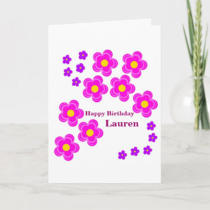 Remerciements Carte d'anniversaire de fleurs pour elle