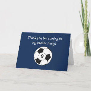 Remerciements Carte d'anniversaire de football pour garçons de 9