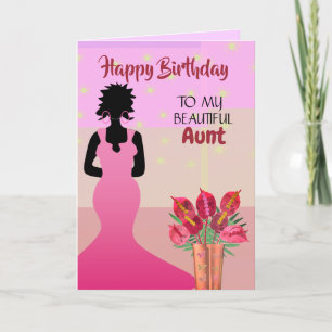 Remerciements Carte d'anniversaire de la belle tante afro-améric