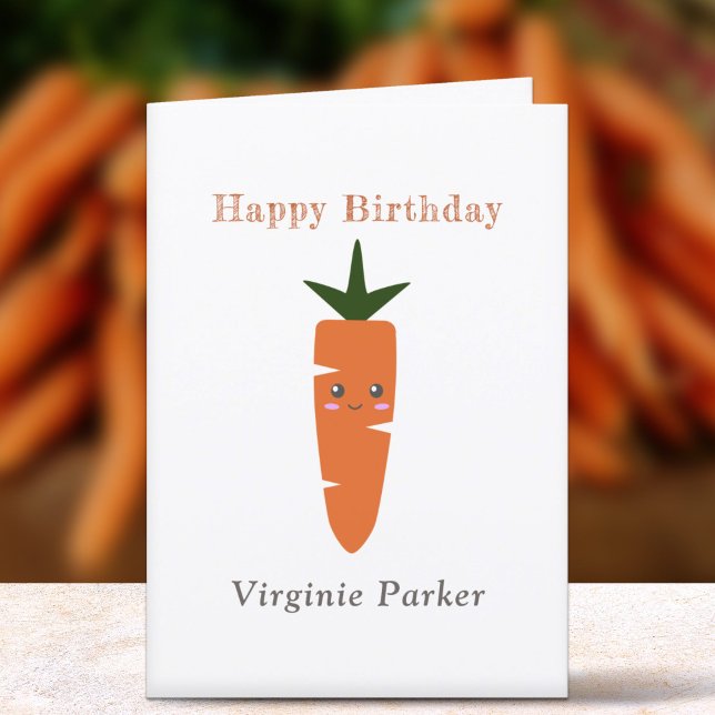 Remerciements Carte d'anniversaire de la Carotte (Cute Carrot Birthday Card )