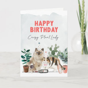 Remerciements Carte d'anniversaire de la dame Plante folle