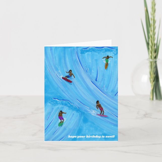 Remerciements Carte d'anniversaire de la houle (Devant)