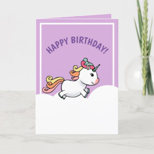 Remerciements Carte d'anniversaire de la licorne pastel mignonne