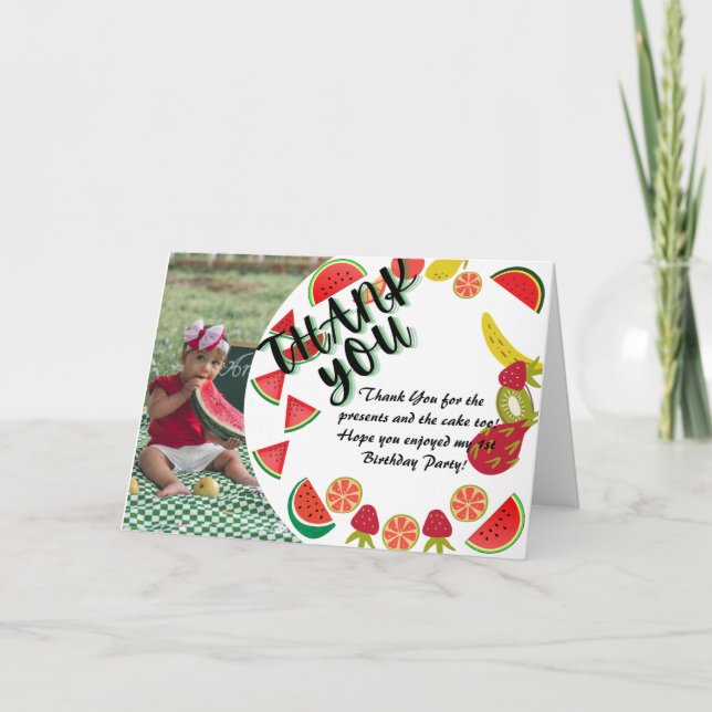 Remerciements Carte d'anniversaire de la pastèque (Devant)