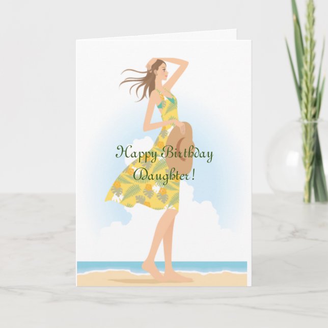 REMERCIEMENTS CARTE D'ANNIVERSAIRE DE LA ROBE DE PLAGE (Devant)