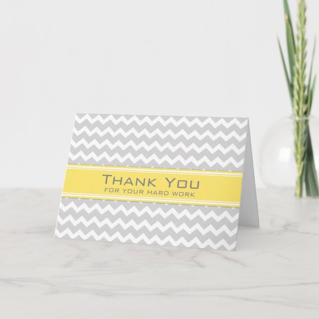Remerciements Carte d'anniversaire de l'employé de Chevron jaune (Devant)