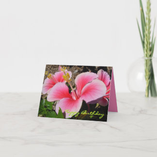 Remerciements Carte d'anniversaire de l'Hibiscus rose