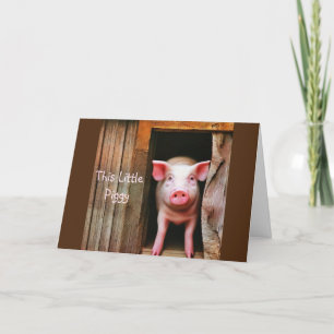Remerciements Carte d'anniversaire de Little Piggy