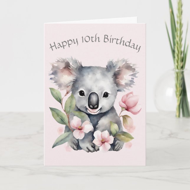 Remerciements Carte d'anniversaire de l'ours Koala personnalisée (Devant)