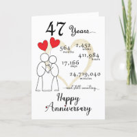 Carte d'anniversaire de mariage 47 ans avec ballon