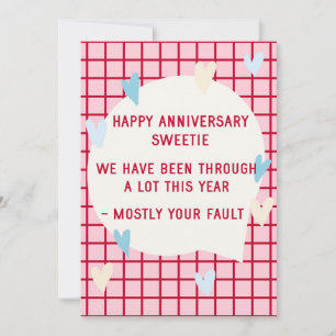 Remerciements Carte d'anniversaire de mariage drôle pour mari