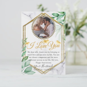 Remerciements Carte d'anniversaire de mariage Femme Paillettes d