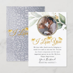 Remerciements Carte d'anniversaire de mariage Photo de verdure b